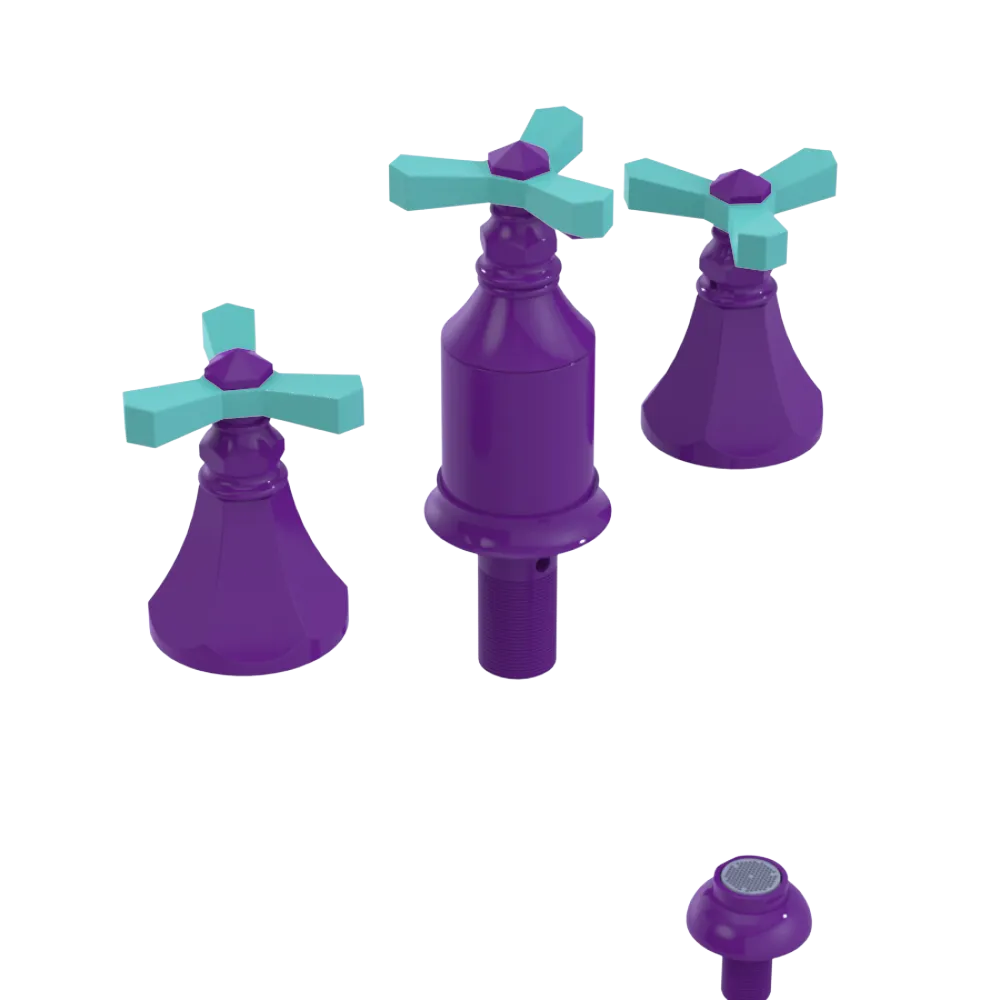 Rubinet Bidet Fitting with Spray, Diverter, and Vacum Breaker (Less Drain) Purple Haze