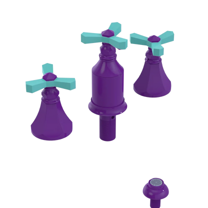 Rubinet Bidet Fitting with Spray, Diverter, and Vacum Breaker (Less Drain) Purple Haze