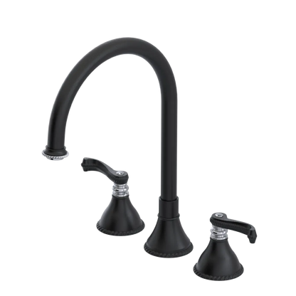 Rubinet Widespread Kitchen Set Matt Black