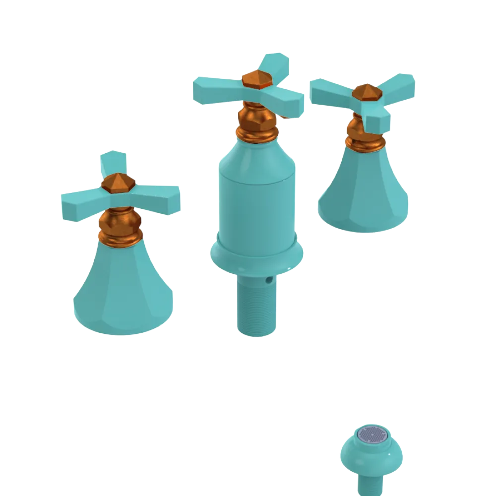 Rubinet Bidet Fitting with Spray, Diverter, and Vacum Breaker (Less Drain) Aqua