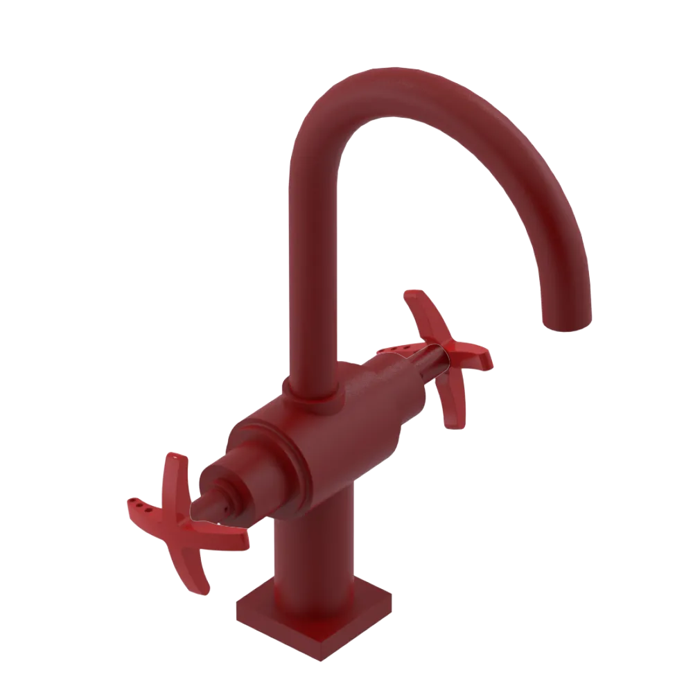 Rubinet Single Hole Dual Handle Lav. Set. (less drain) Maroon