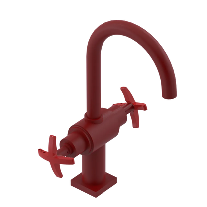 Rubinet Single Hole Dual Handle Lav. Set. (less drain) Maroon