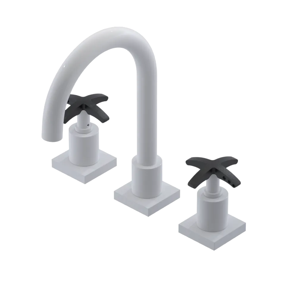 Rubinet Widespread Lav. Set. (less drain) White