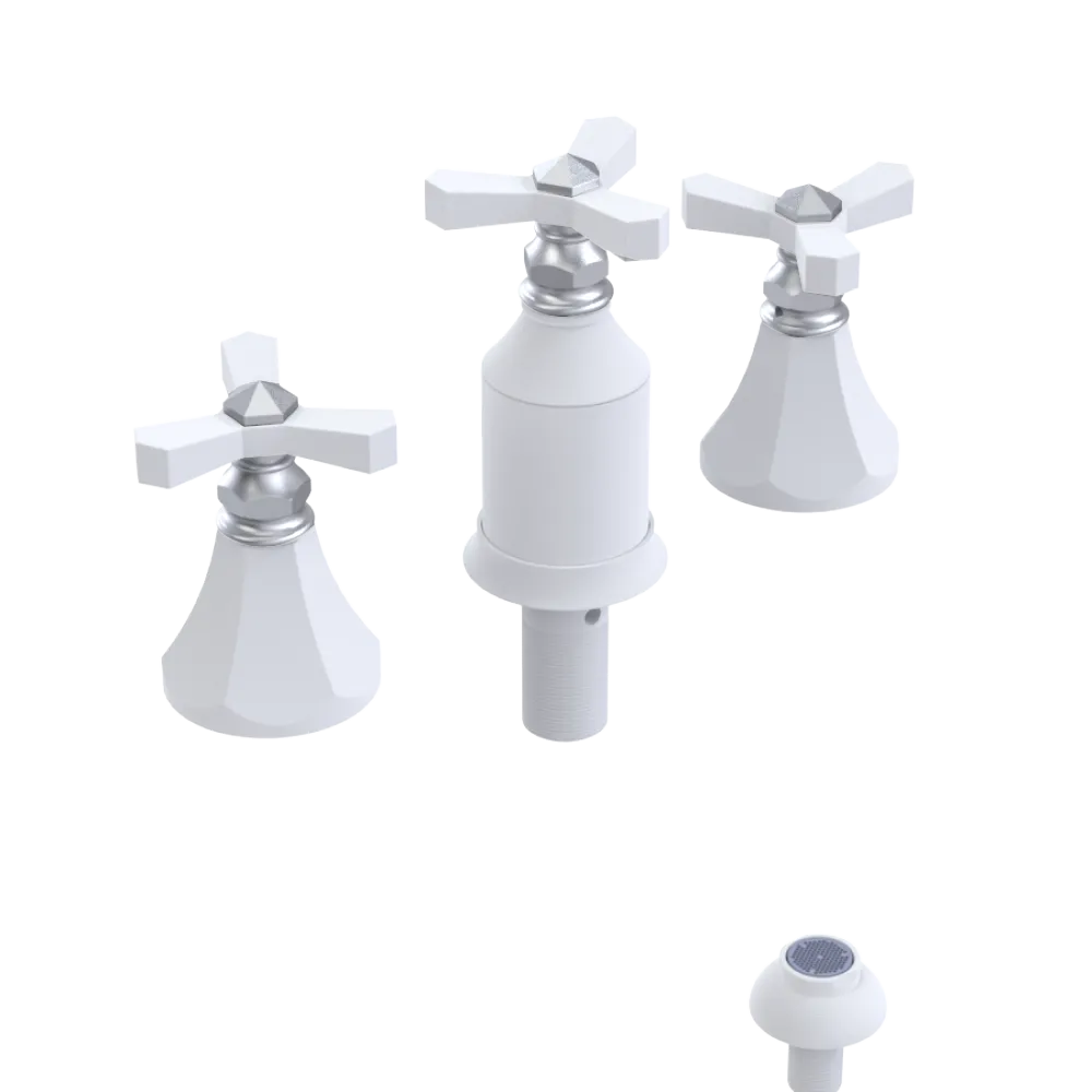 Rubinet Bidet Fitting with Spray, Diverter, and Vacum Breaker (Less Drain) Matt White