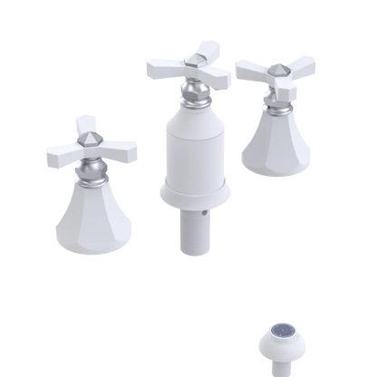 Rubinet Bidet Fitting with Spray, Diverter, and Vacum Breaker (Less Drain) Matt White