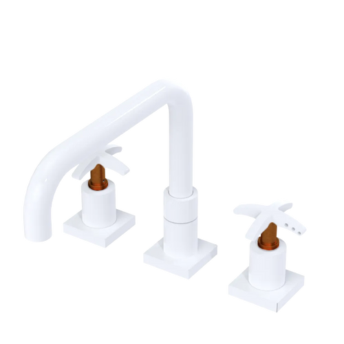 Rubinet Widespread Kitchen Set with Genesis Spout White