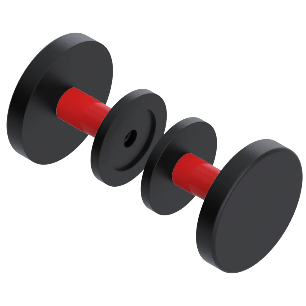 Rubinet Shower Door Knob (set) Matt Black