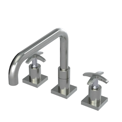 Rubinet Widespread Kitchen Set with Genesis Spout Satin Nickel