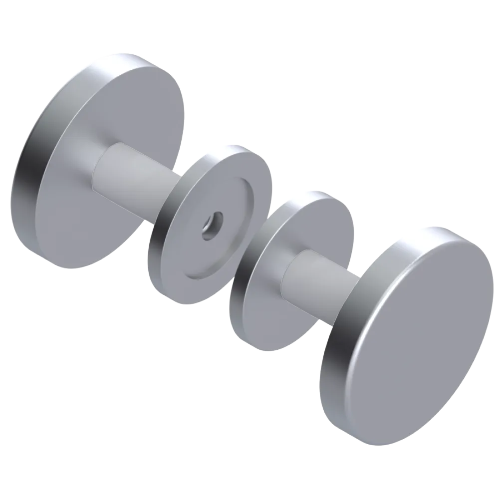 Rubinet Shower Door Knob (set) Satin Chrome