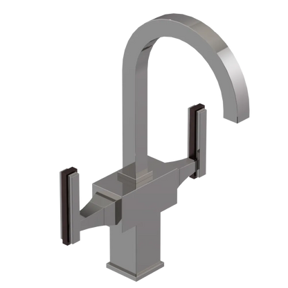 Rubinet Single Hole Dual Handle Lav. Set. (less drain) Polished Nickel