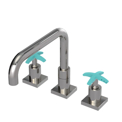 Rubinet Widespread Kitchen Set with Genesis Spout Polished Nickel