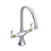 Rubinet Two Handle Single Hole Kitchen Set Satin Chrome