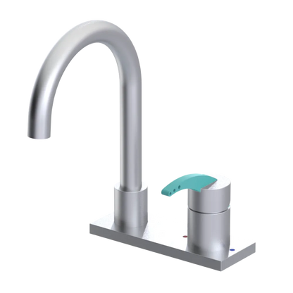 Rubinet 4" Centre Single Control Lav. Set. (less drain) Satin Chrome
