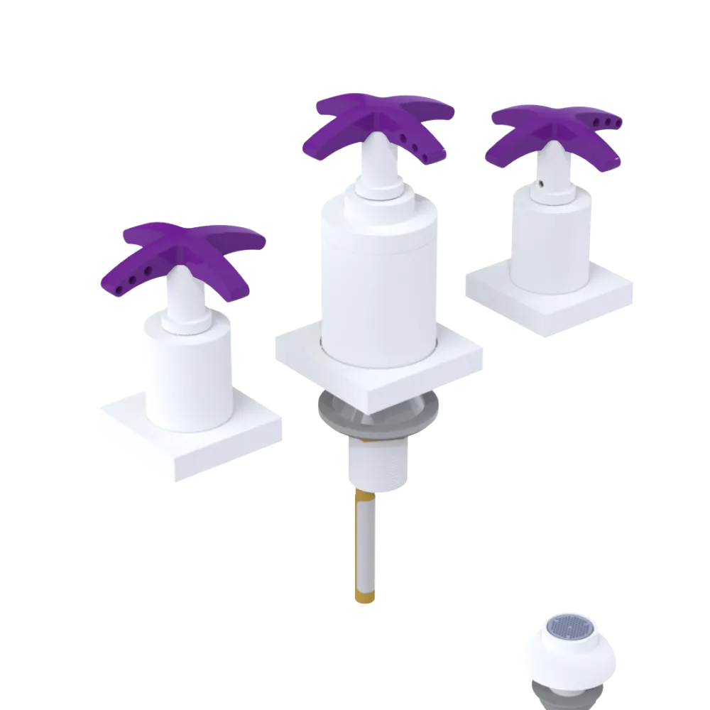 Rubinet Bidet Fitting with Spray, Diverter, and Vacuum Breaker (less drain) Matt White