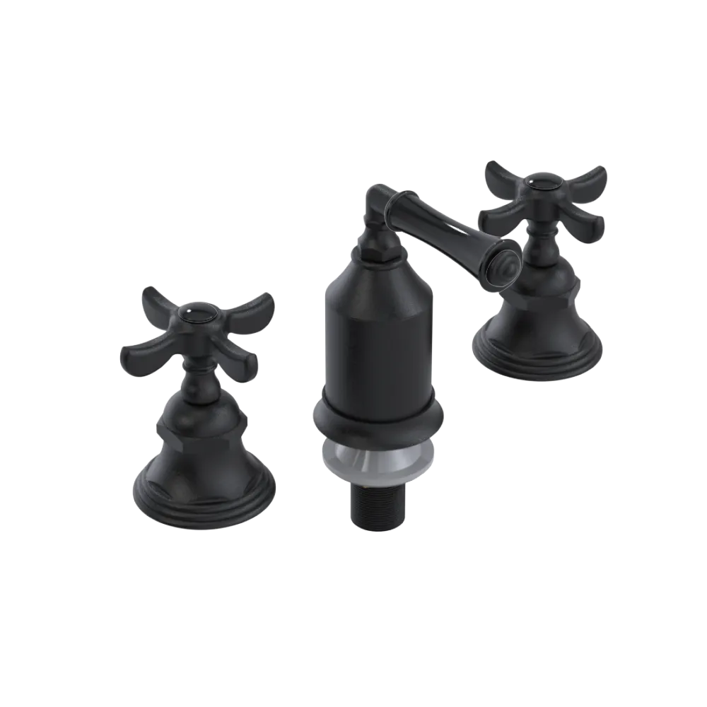 Rubinet Bidet Fitting with Spray, Diverter, and Vacum Breaker (Less Drain) Matt Black