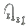 Rubinet Widespread Kitchen Set with Hand Spray Satin Nickel