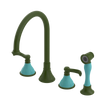 Rubinet Widespread Kitchen Set with Hand Spray Green Envy