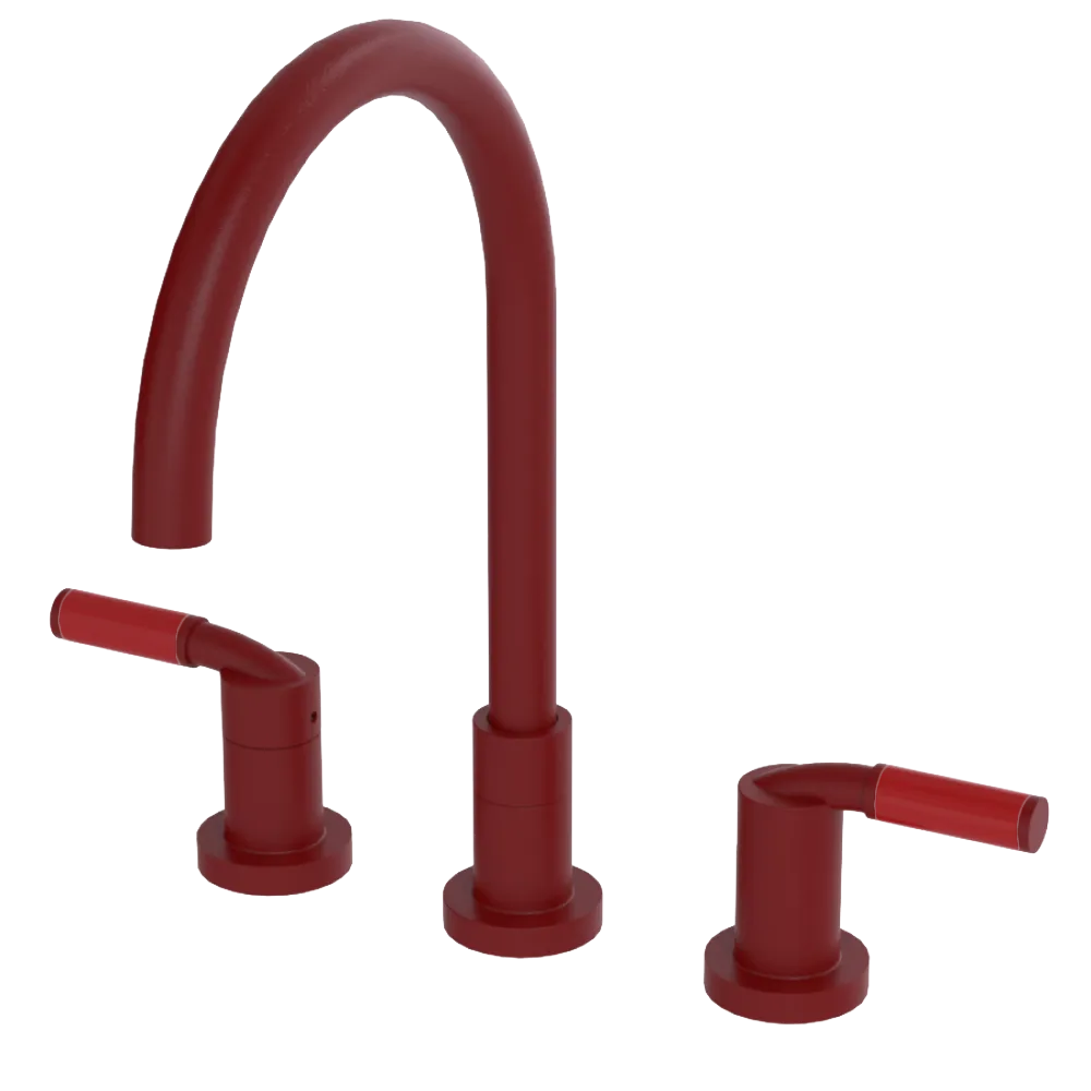 Rubinet Widespread Kitchen Set Maroon