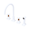Rubinet Widespread Kitchen Set with Hand Spray Matt White