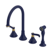 Rubinet Widespread Kitchen Set with Hand Spray Midnight Blue