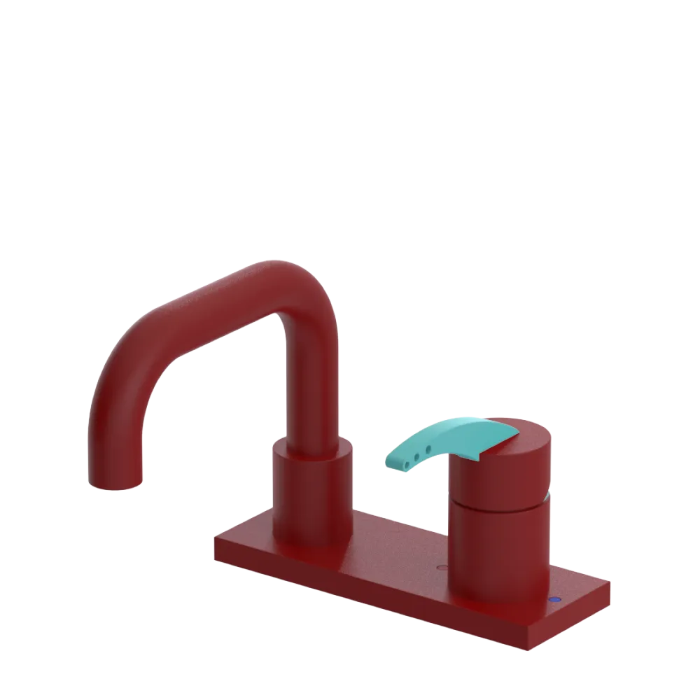 Rubinet 4" Centre Single Control Lav. Set. with Genesis spout (less drain) Maroon