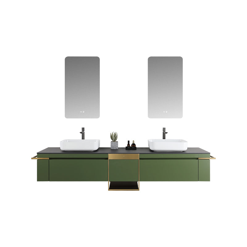 Prisma Frameless LED Bathroom Mirror with Brushed Gold Shelf