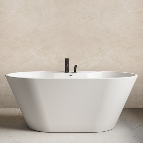 Kalia Kalma & Basico - Acrylic freestanding bathtub et Basico 2-piece deckmount tub filler