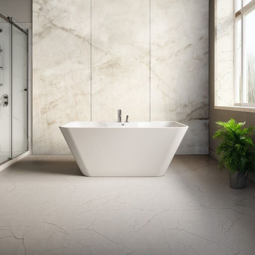 Kalia Komfi & Basico - Acrylic freestanding bathtub et Basico 2-piece deckmount tub filler