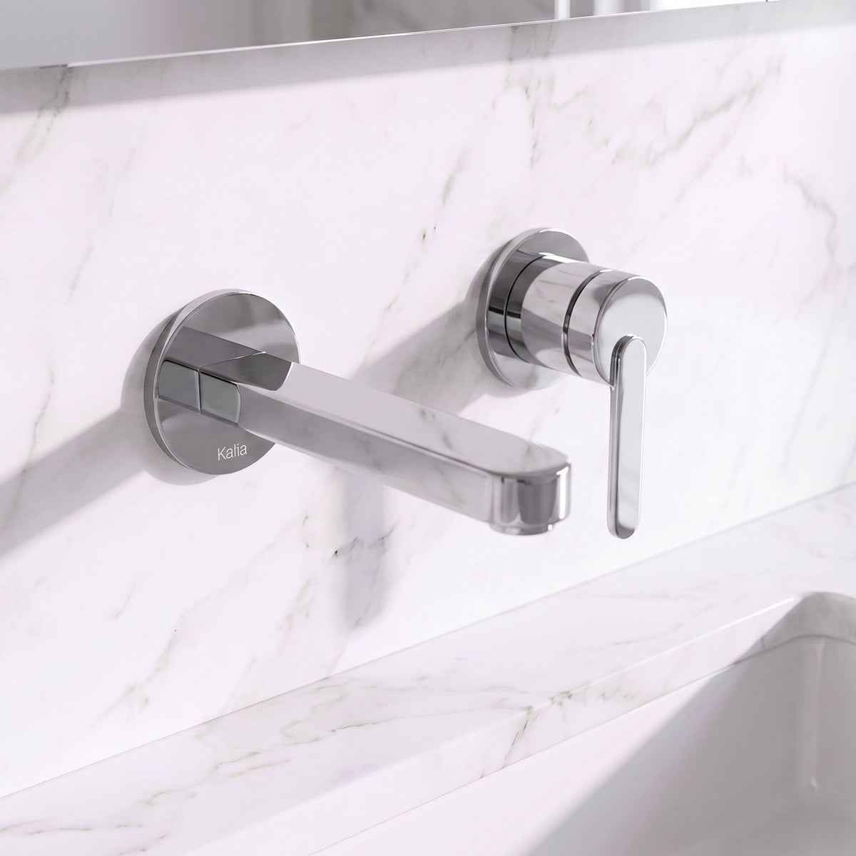 Kalia STEN Wallmount lavatory faucet with drain and overflow chrome – BF2239-110