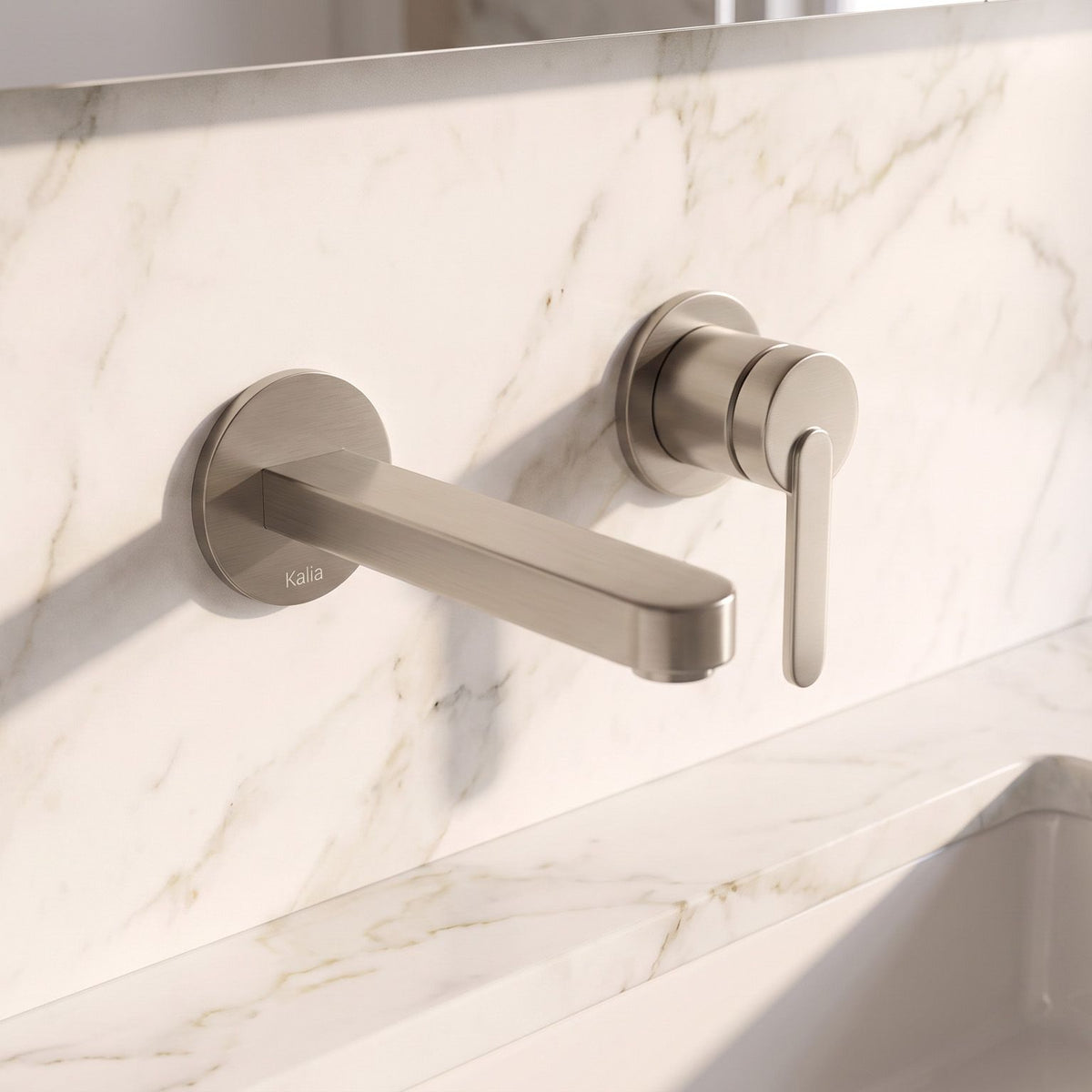 Kalia STEN Wallmount lavatory faucet without drain pure nickel – BF2238-125