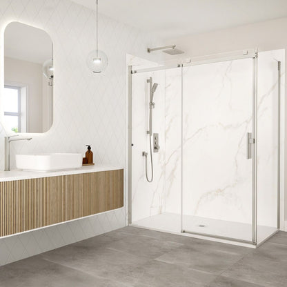 Kalia KONCEPT EVO Sliding Shower door 60” x 77” with 32" return panel - KP protective film (Reversible) – DR2131-125-005/DR2132-005/DR2052-125-005