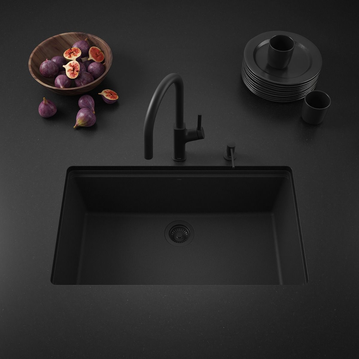 Kalia Strainer for kitchen sinks - Onyx black – 107411-320