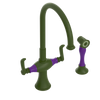 Rubinet Two Handle Single Hole Kitchen Set with Hand Spray Green Envy