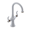 Rubinet Single Hole Dual Handle Lav. Set. (less drain) White