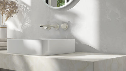 Baril Two handles wall-mounted lavatory faucet, drain not included