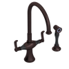 Rubinet Two Handle Single Hole Kitchen Set with Hand Spray Tuscan Brass