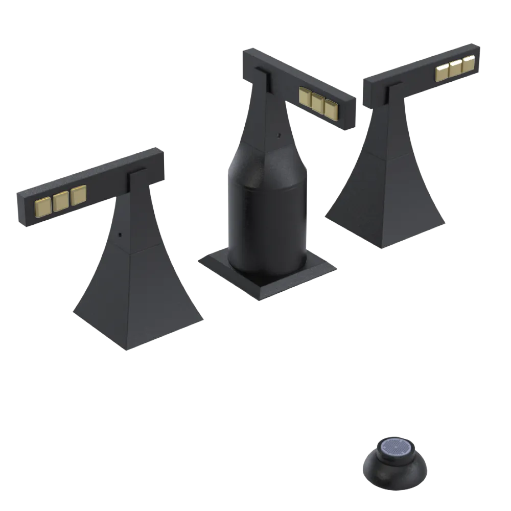 Rubinet Bidet Fitting with Spray, Diverter, and Vacum Breaker (Less Drain) Matt Black