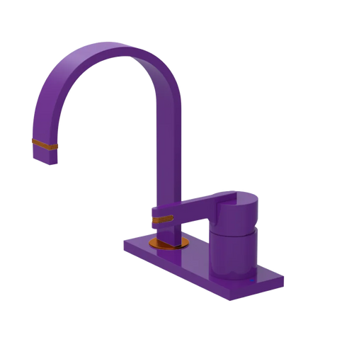 Rubinet 4" Centre Single Control Lav. Set (less drain) Purple Haze