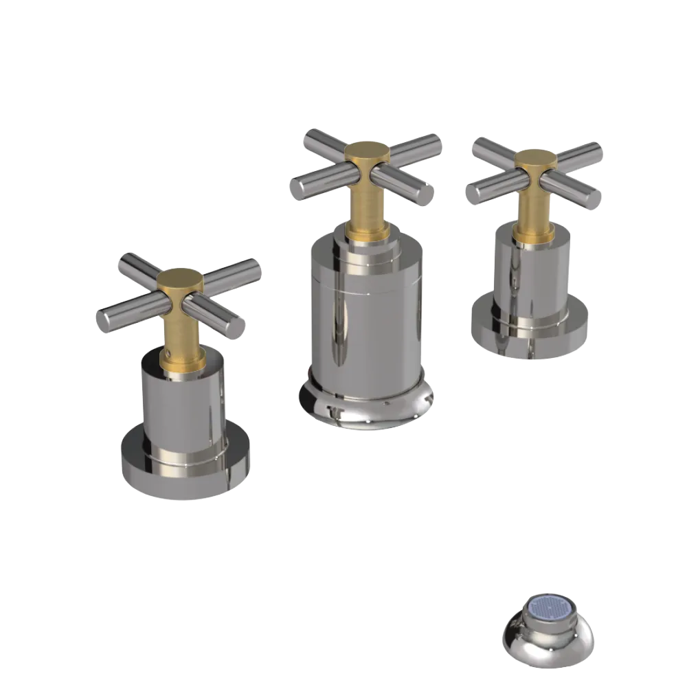 Rubinet Bidet Fitting with Spray, Diverter, and Vacuum Breaker (less drain) Polished Nickel