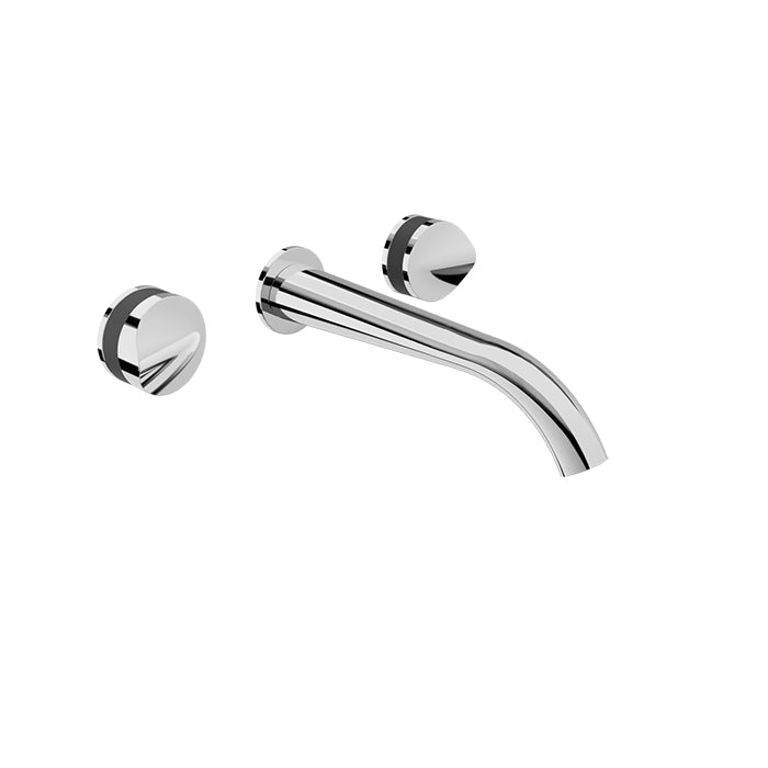 Baril Two handles wall-mounted lavatory faucet, drain not included
