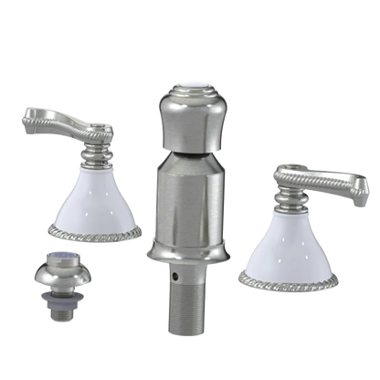 Rubinet Bidet Fitting with Spray, Diverter, and Vacum Breaker (Less Drain) Satin Nickel