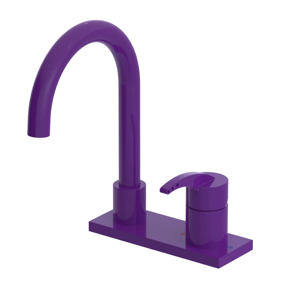 Rubinet 4" Centre Single Control Lav. Set. (less drain) Purple Haze