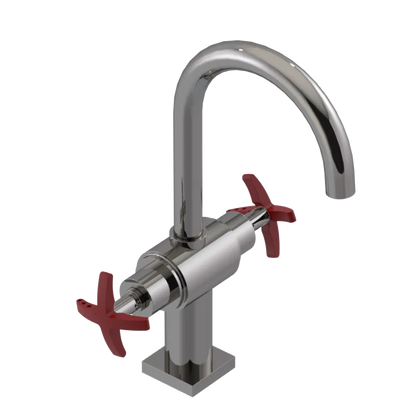 Rubinet Single Hole Dual Handle Lav. Set. (less drain) Polished Nickel