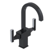 Rubinet Single Hole Dual Handle Lav. Set. (less drain) Black