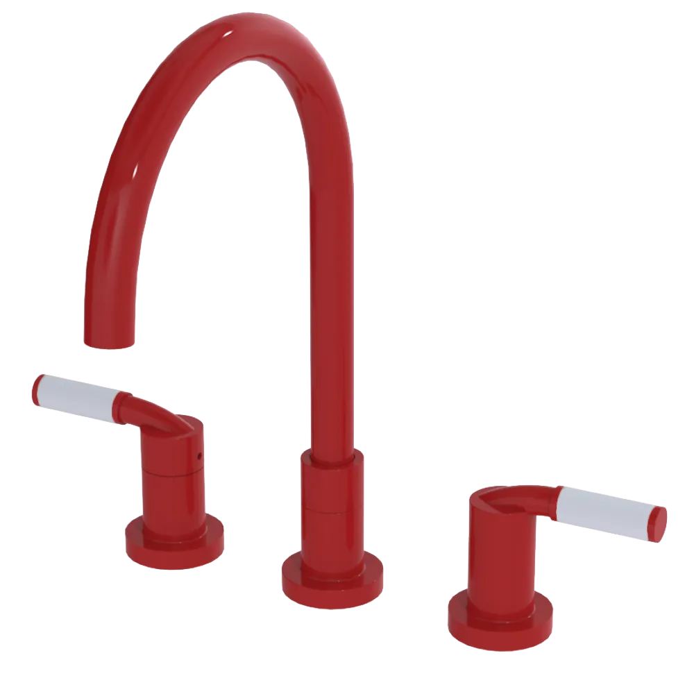 Rubinet Widespread Kitchen Set Red