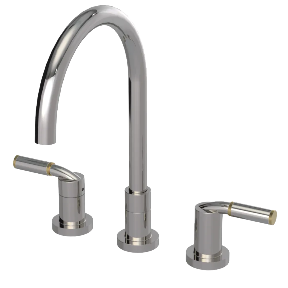 Rubinet Widespread Kitchen Set Polished Nickel
