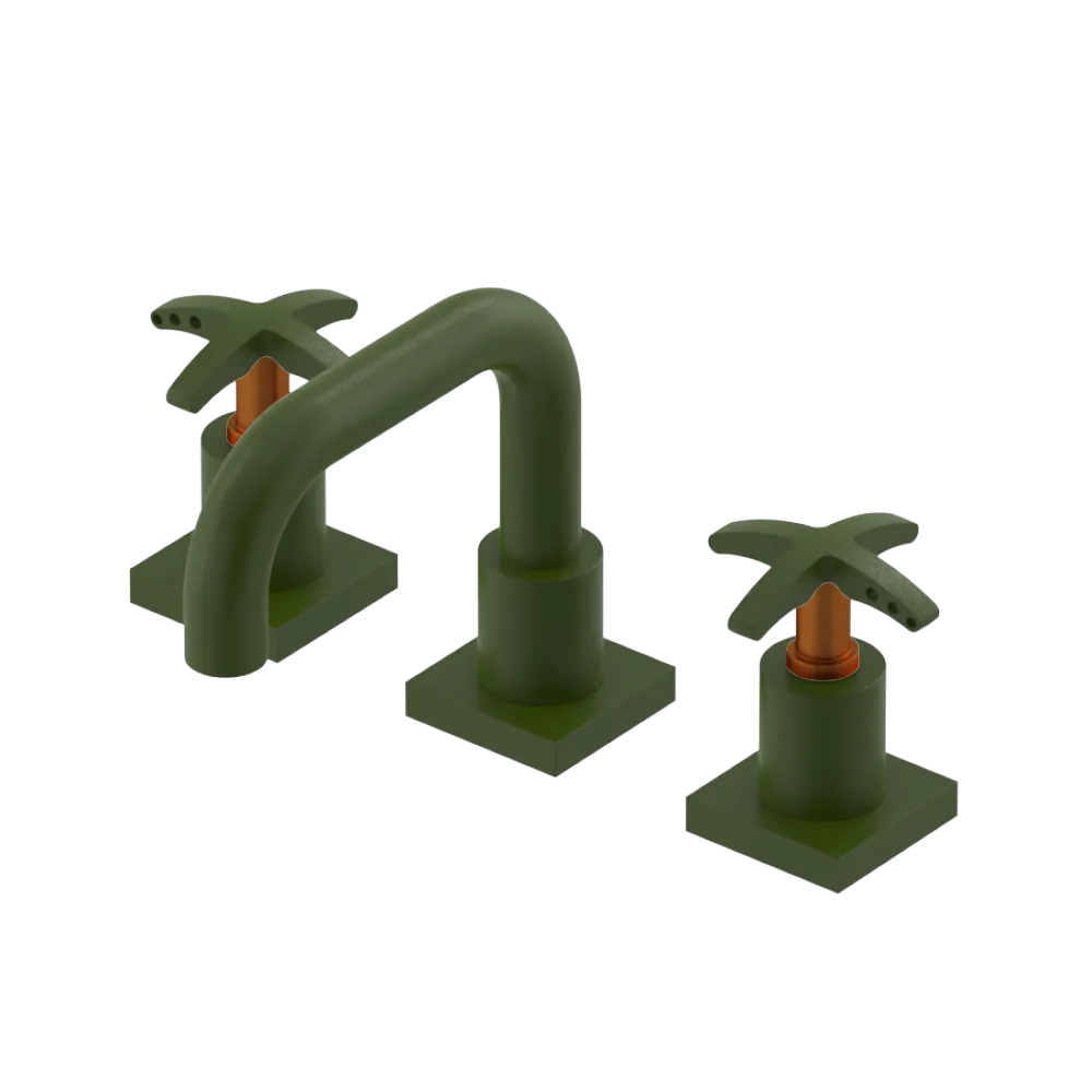 Rubinet Widespread Lav. Set. with Genesis spout (less drain) Green Envy