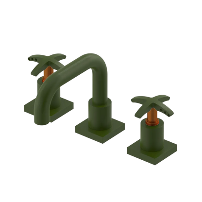 Rubinet Widespread Lav. Set. with Genesis spout (less drain) Green Envy