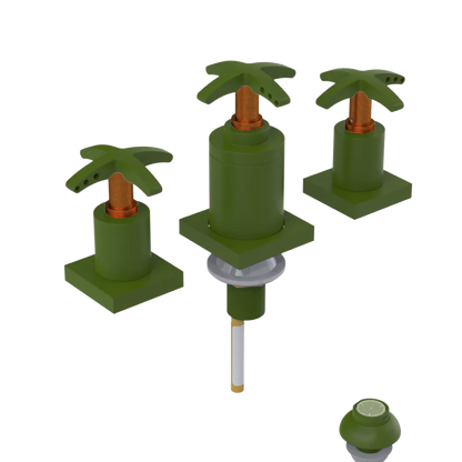 Rubinet Bidet Fitting with Spray, Diverter, and Vacuum Breaker (less drain) Green Envy