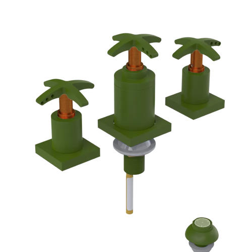 Rubinet Bidet Fitting with Spray, Diverter, and Vacuum Breaker (less drain) Green Envy